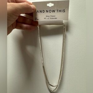 And Now This silver plated cubic zirconia necklace